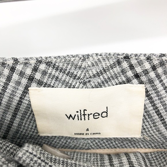 Wilfred Womens High Rise Trousers 4 Grey Plaid Straight Leg Ankle Pants - Picture 6 of 7